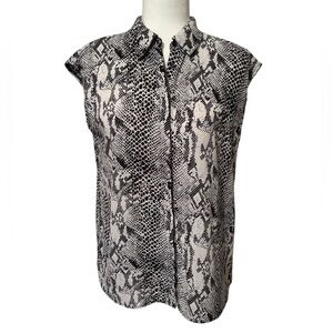 MARLED Black/Gray Snake Print Sleeveless Top Size Small